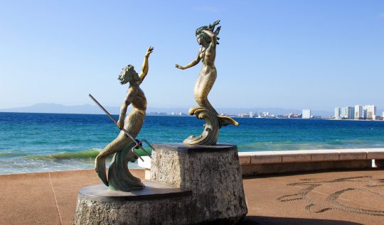 Mermaid Sculpture on Puerto Vallarta Boardwalk